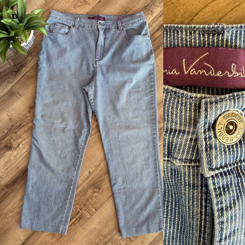 Vintage Gloria Vanderbilt Amanda pinstriped jeans size 14